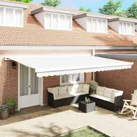 Prolenta Maison Exclusive - Vervangingsdoek voor zonnescherm, 5x3,5 meter, wit, polyester