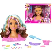 Barbie Poppen Stylen hoofd, Donkerbruin Haar met 20+ Haar Styling Accessoires