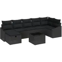 vidaXL Bankstel 8 st poly rattan
