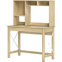 HOMCOM -Bureau met planken-spaanplaat-105x50x137,5cm-eiken
