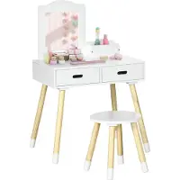 ZONEKIZ - Kinderkaptafelset - MDF - 60x40x95cm - Wit