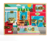 Bigjigs educatief speelgoed Latches & Catches Board motoriek.