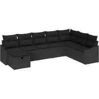 vidaXL Bankstel 8 st poly rattan