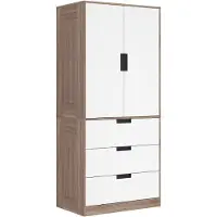 HOMCOM -Kledingkast-Spaanplaat-80x50x180cm-Bruin