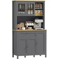 HOMCOM -Keukenkast-MDF-100x40x180cm-Grijs