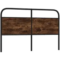 vidaXL Vervangend hoofdbord 150 cm staal en bewerkt hout gerookt eikenkleurig