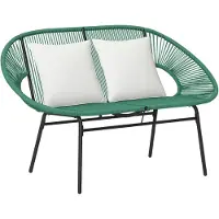 Outsunny -Rotan vrijetijdsstoel-Staal-132x72x83cm-Donkergroen