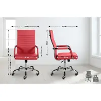 CLP Amadora Bureaustoel - Ergonomisch - Voor volwassenen - rood Kunstleer