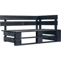vidaXL Tuinhoekbank pallet zwart geïmpregneerd grenenhout