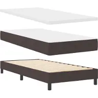 vidaXL Boxspring bed met hoofdeinde Donkerbruin 200 x 180 cm Stof