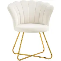 HOMCOM -Accentstoel-Polyester-69x64x80cm-Crème