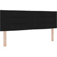 vidaXL LED Hoofdbord met LED-stripverlichting Zwart 144 cm Stof