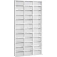 HOMCOM -CD-opbergkast - Hout - 195x24x102cm - Wit