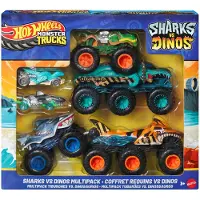 Hot Wheels Monster Trucks Sharks vs Dinos Multipack, Voertuigenset, 3 jaar, Metaal, Kunststof, Meerkleurig