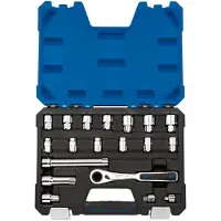 Draper Tools Draper Expert 'Go Through' Doppenset met ratel, 19-delig