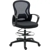 Vinsetto staande bureaustoel - meshstof - 59x65x124cm - zwart