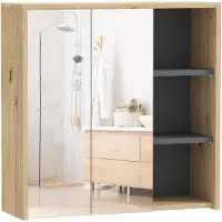 HOMCOM -Spiegelkast-MDF-60x20x60cm-Natuurlijk hout