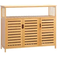 HOMCOM Dressoir - Bamboe - 100x35x82cm - Natuurlijk Hout