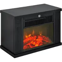 HOMCOM Elektrische Haard - Kunststof - 34x17x25cm - Zwart