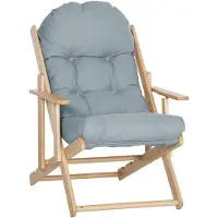 HOMCOM Accentstoel Beukenhout, schuim 71L x 89B x 96H cm Lichtgrijs
