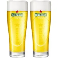Heineken Bierglazen Ellipse - Set van 2 glazen - Bierglazen voor gezelligheid - Elliptische vorm voor comfortabel drinken - Vaatwasserbestendig - Glas - 160 mm hoog - Glaswerk - Bierglazen