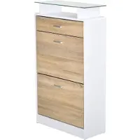HOMCOM -Klapbare schoenenkast-Hout-60x24x105cm-Beige