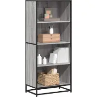 vidaXL Boekenkast 60x35x139 cm bewerkt hout grijs sonoma eikenkleurig