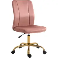 Vinsetto -bureaustoel-fluweel (100% polyester)-56x60x102cm-roze, goud