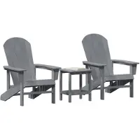 vidaXL Tuinstoel 3 st Lichtgrijs Polyetheen
