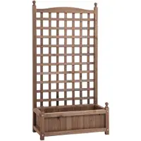 Outsunny Multifunctioneel Tuinbed - Hout - 64x28x120cm - Bruin