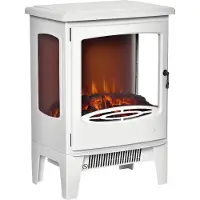 HOMCOM Elektrische Haard - Staal - 39x26x54,8cm - Wit