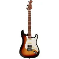 Fazley Sunset Series Dawn HSS 3-Color Sunburst elektrische gitaar met gigbag