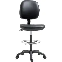 Vinsetto -Staande bureaustoel-PVC-49,5x46x137cm-Zwart