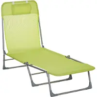 Outsunny Ligstoel van stof, 182x56x28cm, groen