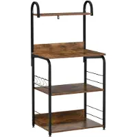 HOMCOM Keukenopbergplank - Spaanplaat, Staal - 60x40x125cm - Bruin