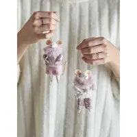 Bloomingville Kerstornament wol rose Peo - set van 2