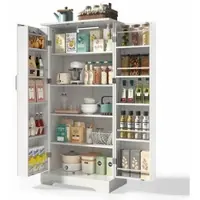 STILVORA Opbergkast 90x35x74,5 cm van MDF, met 3 deuren, lade en gepolsterde zitting, wit, praktisch en compact
