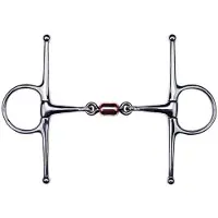 Feeling Roestvrij Staal Dubbel Gebroken Kneveltrens Met Volle Bakstukken En Roller Zilver 12.5 cm