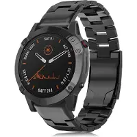 INF Titanium horlogeband voor Garmin Fenix 7X/6X/5X - Snelkoppeling, 26mm, Zwart