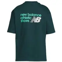 New Balance T-shirt petrol Blauw Jongens/Meisjes Katoen Ronde hals Printopdruk - maat 116