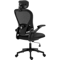 HOMCOM Bureaustoel Polyester, Kunststof 58L x 63B x 115-125H cm Zwart