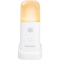Grundig Draagbare Sensorlamp - LED Nachtlampje met Bewegingssensor - Warm Wit Licht 120 Lumen - Oplaadbaar via USB-C - met Houder en Dimbare Stand - Wit