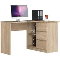 Akord Hoekbureau Rechts B16 / Computerbureau / Computer Tafel / Bureautafel Rechts / Sonoma Eik / 124 x 77 x 85 cm