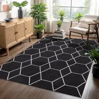 Muratap Trellis uni effen laagpolig vloerkleed modern 140x200 cm