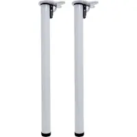Mendler 2-delige set Tischbein HWC-H34, geschikt voor bureau, eettafelpoten, tafelonderstel, inklapbaar, 72 cm wit