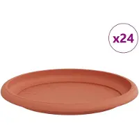 vidaXL Ronde bloemenschalen 24 pcs Baksteenrood Ø 14 x 2 cm Kunststof