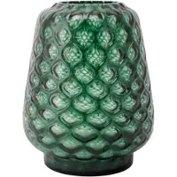 XLBoom Kuro Prism Large Moss – Mondgeblazen glazen vaas met geometrisch patroon – Kleur Moss groen – Design woonaccessoire