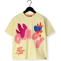 Z8 kids T-shirt Alisha lichtgeel/roze/paars Meisjes Stretchkatoen Ronde hals - maat 128/134