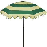 Edelman Jessy stokparasol streep groen - Ø197 x 238 cm