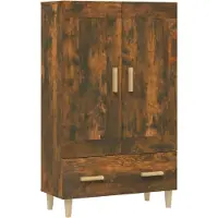 vidaXL Hoge kast 70x31x115 cm bewerkt hout gerookt eikenkleurig